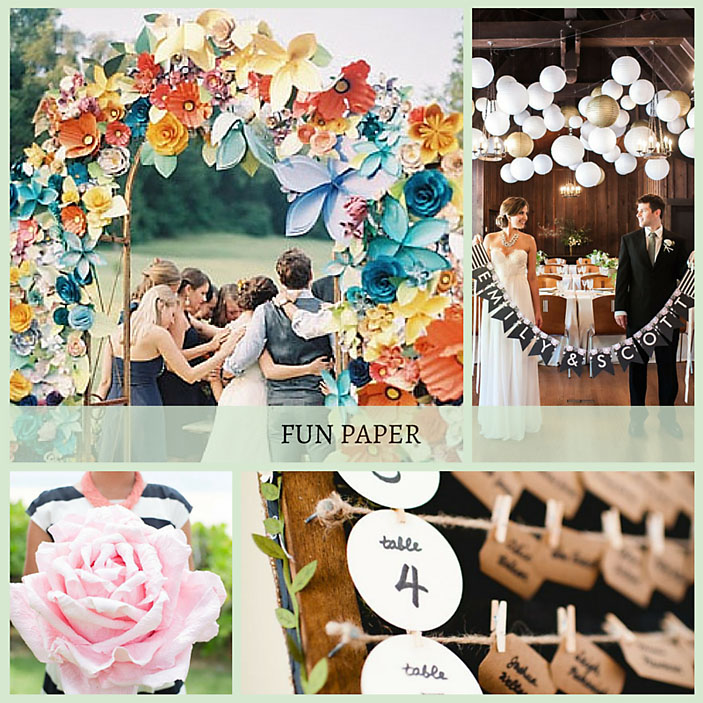 Paper wedding decorations